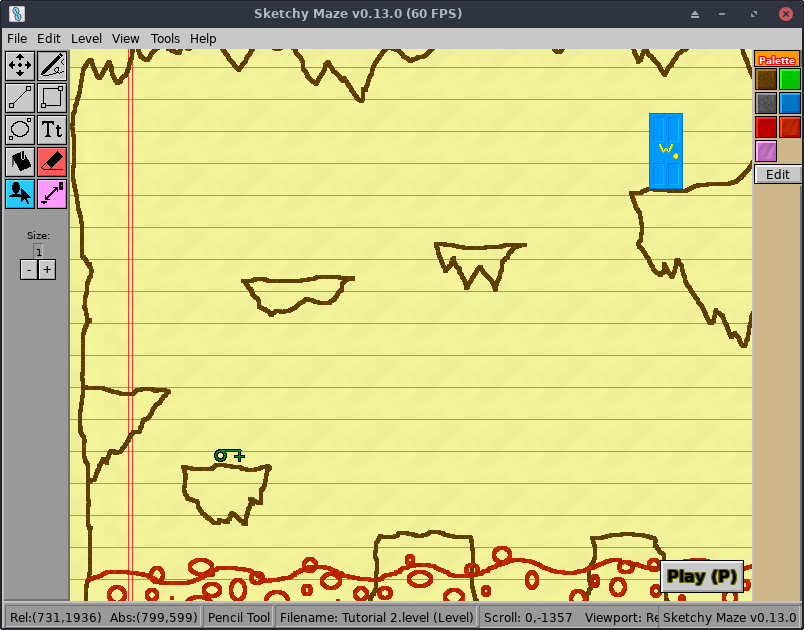 Screenshot of the level editor